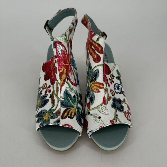 L'Artiste Spring Step Tapestry Leather Slingback Open Toe 3" Heel EU 40 US 8.5 - Picture 2 of 9